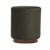 Pouf In Bruin Fluweel En Houten Basis -LeenBakker Winkel 1000116285