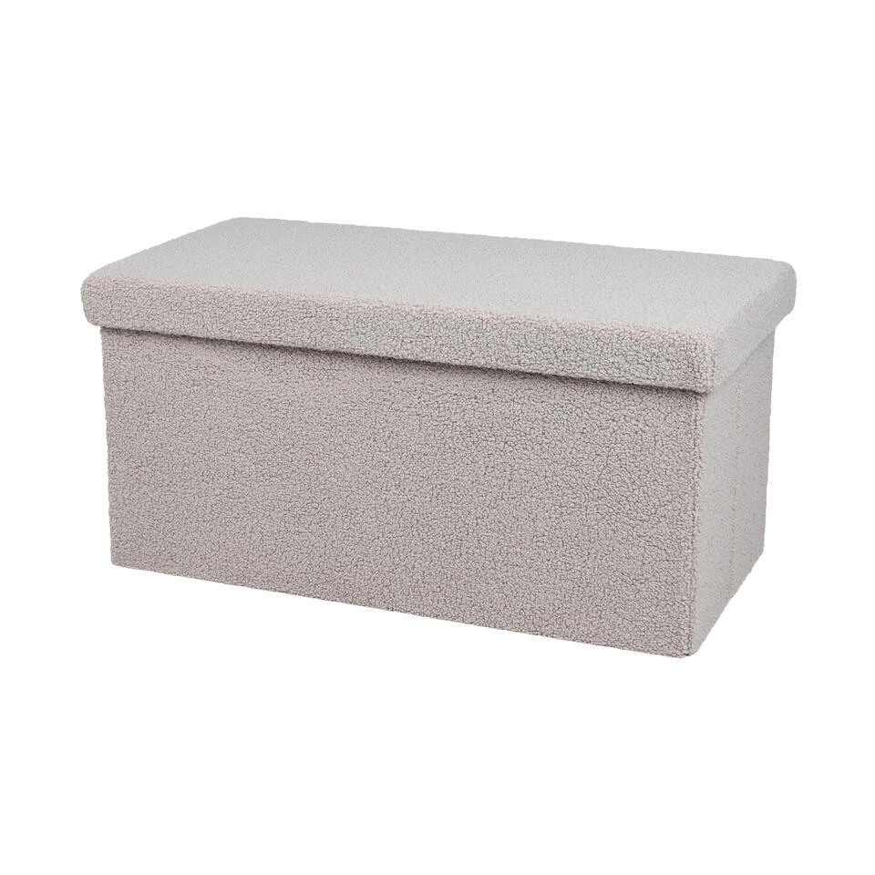 Merkloos Urban Living Poef/hocker/opbergbox - Lichtgrijs - 76 X 38 X 38 Cm 3 Merkloos Urban Living Poef/hocker/opbergbox - Lichtgrijs - 76 X 38 X 38 Cm