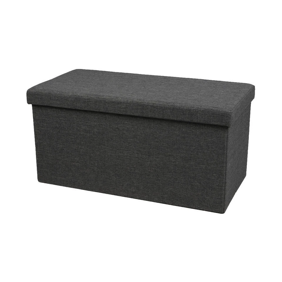 Merkloos Urban Living Poef/hocker/opbergbox - Grijs - Mdf - 76 X 38 X 38 Cm 3 Merkloos Urban Living Poef/hocker/opbergbox - Grijs - Mdf - 76 X 38 X 38 Cm
