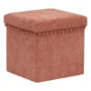 Atmosphera Storage Poef/hocker - Opvouwbaar - Steenrood - 38x38 Cm -LeenBakker Winkel 1000124058