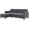 Hartford - 3-zits Slaapbank In Antraciet Fluweel -LeenBakker Winkel 1000127056