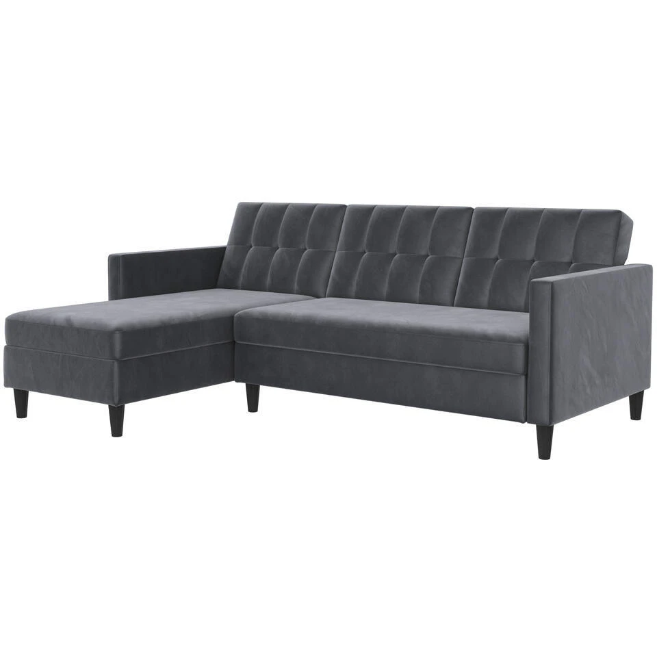 Hartford - 3-zits Slaapbank In Antraciet Fluweel 3 Hartford - 3-zits Slaapbank In Antraciet Fluweel