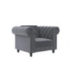 Felix - Fauteuil Chesterfield In Antraciet Fluweel -LeenBakker Winkel 1000127121