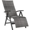 Tectake Wicker Tuinstoel Opklapbaar Met Aluminium Frame En Voetsteun, Grijs -LeenBakker Winkel 1000127231