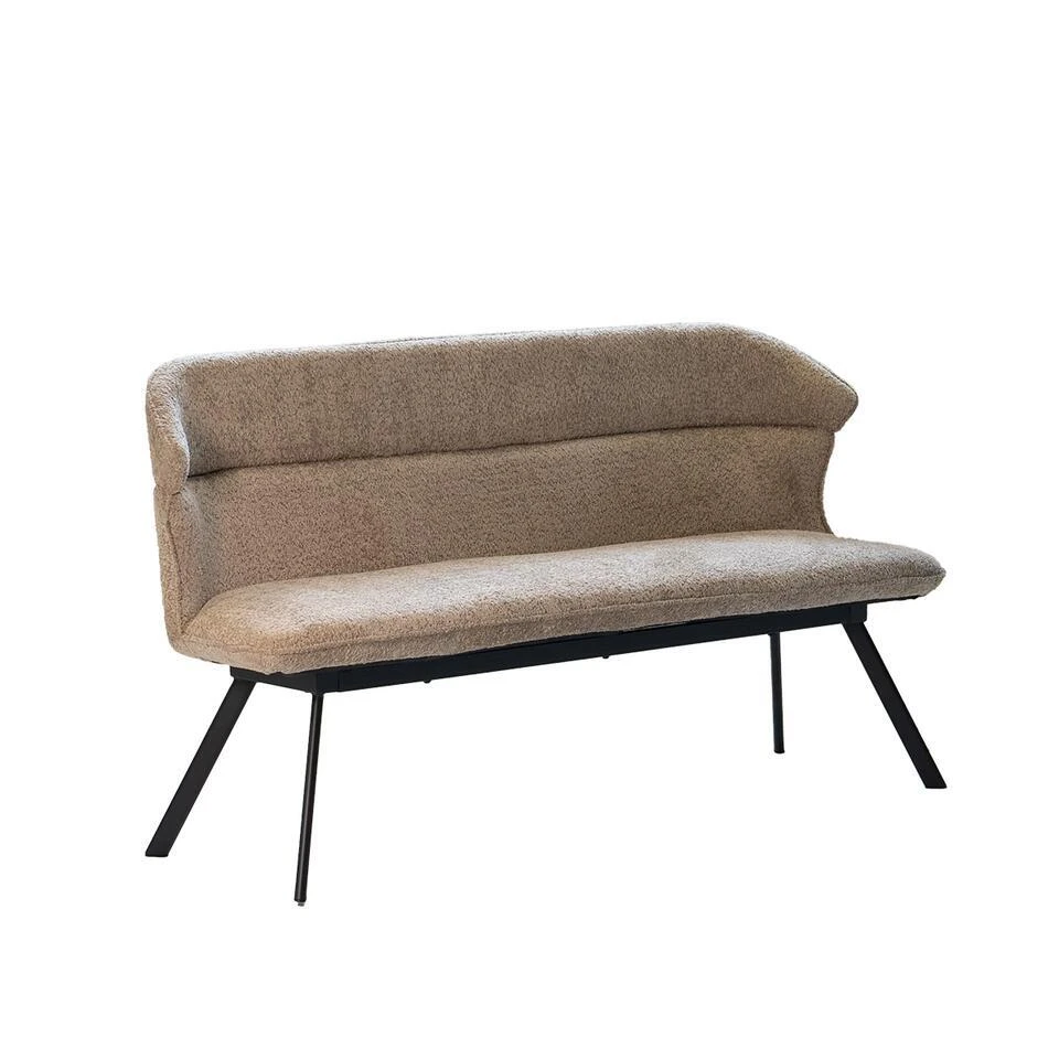 Eetkamerbank Taupe Stof - 160x60x88cm - Zithoogte 48cm - Avery 3 Eetkamerbank Taupe Stof - 160x60x88cm - Zithoogte 48cm - Avery