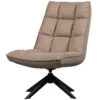 WOOOD Jouke Draaifauteuil - Polyester - Zand - 97x70x85 -LeenBakker Winkel 1000128574