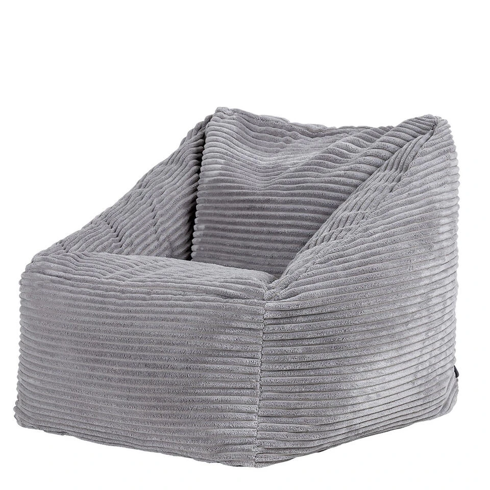 Icon Kinderzitzakken Morgan - Corduroy Zitzak Met Vulling - Grijs 3 Icon Kinderzitzakken Morgan - Corduroy Zitzak Met Vulling - Grijs
