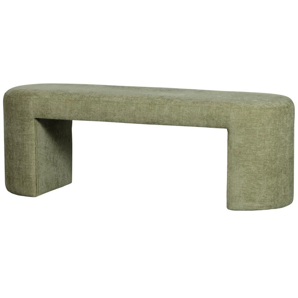WOOOD Jacob Bankje - Chenille - Olive Green - 46x130x46 3 WOOOD Jacob Bankje - Chenille - Olive Green - 46x130x46