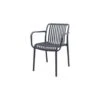 Stripe Stapelbare Tuinstoel - Antraciet 1 Stripe Stapelbare Tuinstoel - Antraciet -LeenBakker Winkel 1000132714