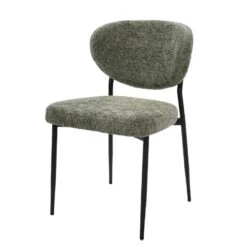 Eetkamerstoel Stof Groen - Zithoogte 49cm - 57x48x80cm - Vajèn - Set Van 2