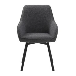 Eetkamerstoel Donkergrijs Stof - Draaibaar - 58x59x83cm - Alma - Set Van 2