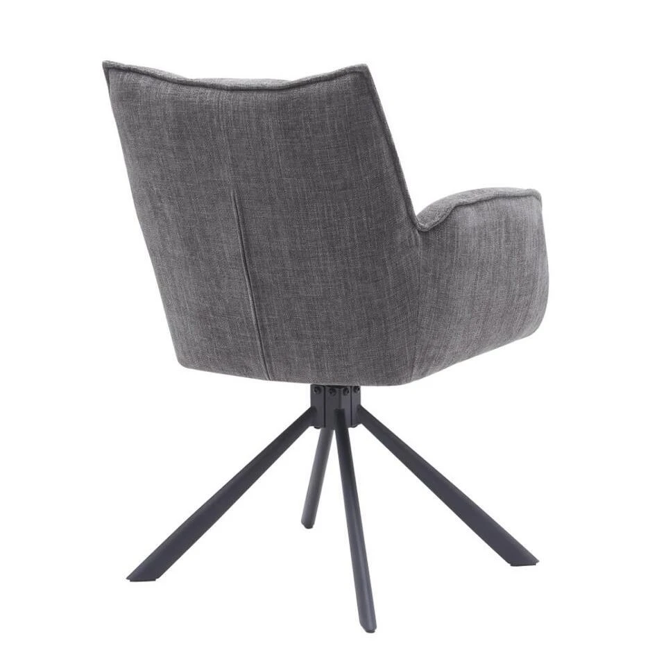 Eetkamerstoel Antraciet Stof - Draaibaar - 65x59x86cm - Select Marilla - Giga 3 Eetkamerstoel Antraciet Stof - Draaibaar - 65x59x86cm - Select Marilla - Giga