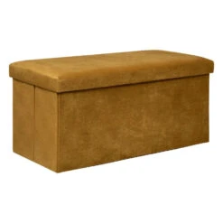 Atmosphera Poef/hocker - Opvouwbaar - Okergeel - 76 X 38 X 38 Cm