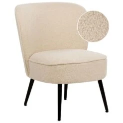VOSS - Fauteuil - Lichtbeige - Bouclé