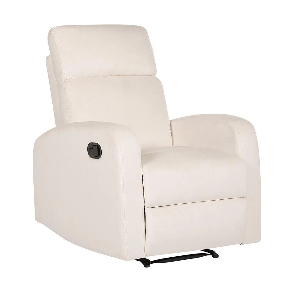 VERDAL - Relaxfauteuil Handmatig - Wit - Fluweel 3 VERDAL - Relaxfauteuil Handmatig - Wit - Fluweel