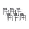 VERNIO - Tuinstoel Set Van 6 - Zwart - Kunsthout/Aluminium 2 VERNIO - Tuinstoel Set Van 6 - Zwart - Kunsthout/Aluminium -LeenBakker Winkel 1000140291