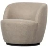 WOOOD Serra Draaifauteuil - Geweven Stof - Zand - 75x70x69 -LeenBakker Winkel 1000141001
