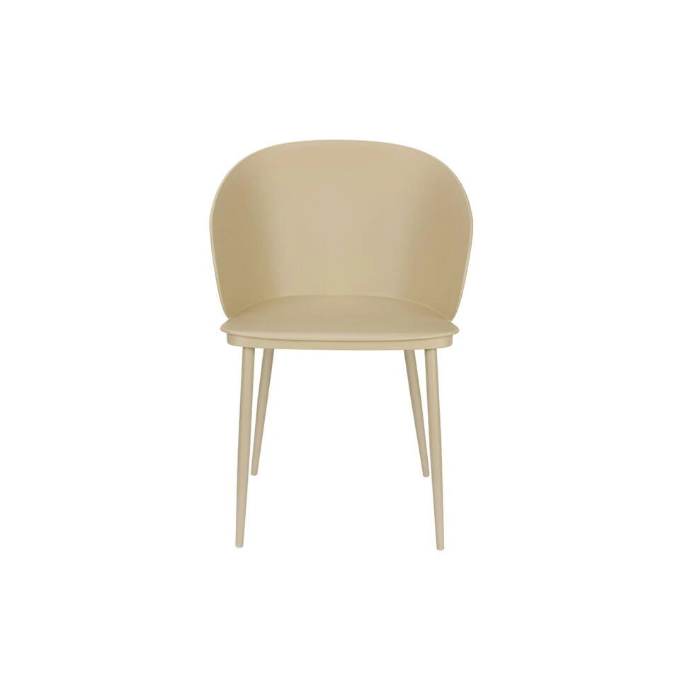Eetkamerstoel Beige - Staal - Zitdiepte 44cm - 57x54x81cm - Gigi - Set Van 2 3 Eetkamerstoel Beige - Staal - Zitdiepte 44cm - 57x54x81cm - Gigi - Set Van 2
