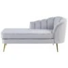 ALLIER - Chaise Longue - Grijs - Rechterzijde - Fluweel 1 ALLIER - Chaise Longue - Grijs - Rechterzijde - Fluweel -LeenBakker Winkel 1000142913