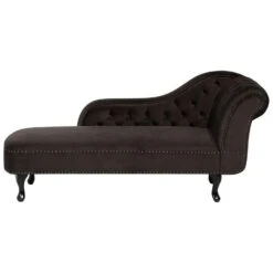 NIMES - Chaise Longue - Bruin - Rechterzijde - Fluweel