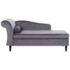 LUIRO - Chaise Longue - Donkergrijs - Linkerzijde - Fluweel -LeenBakker Winkel 1000142948
