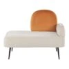 ARCEY - Chaise Longue - Wit/Oranje - Fluweel -LeenBakker Winkel 1000142952