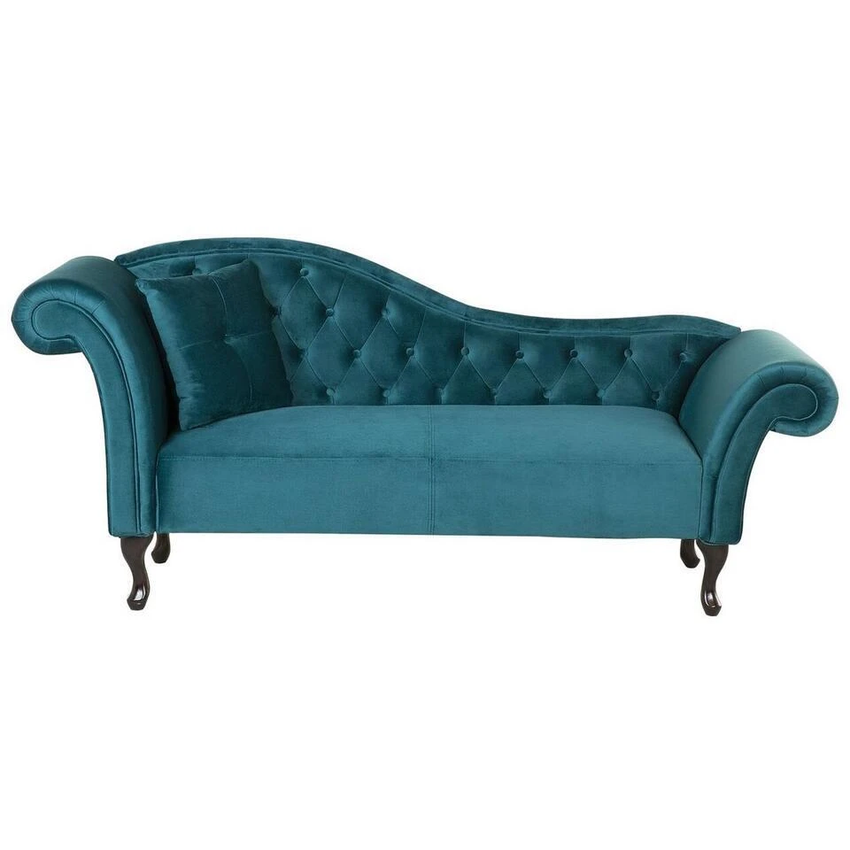 LATTES - Chaise Longue - Blauw - Linkerzijde - Fluweel 3 LATTES - Chaise Longue - Blauw - Linkerzijde - Fluweel