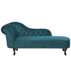 NIMES - Chaise Longue - Groen Blauw - Linkerzijde - Fluweel
