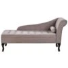 PESSAC - Chaise Longue - Taupe - Rechterzijde - Fluweel -LeenBakker Winkel 1000142967