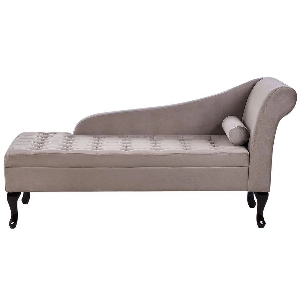 PESSAC - Chaise Longue - Taupe - Rechterzijde - Fluweel 3 PESSAC - Chaise Longue - Taupe - Rechterzijde - Fluweel