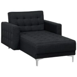 ABERDEEN - Chaise Longue - Grijs - Symmetrisch - Polyester