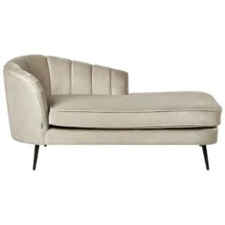 ALLIER - Chaise Longue - Beige - Linkerzijde - Fluweel