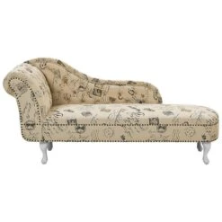 NIMES - Chaise Longue - Beige - Linkerzijde - Polyester