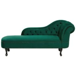 NIMES - Chaise Longue - Groen - Rechterzijde - Fluweel