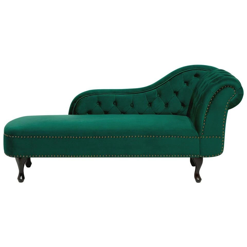 NIMES - Chaise Longue - Groen - Rechterzijde - Fluweel 3 NIMES - Chaise Longue - Groen - Rechterzijde - Fluweel