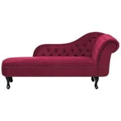NIMES - Chaise Longue - Rood - Rechterzijde - Fluweel