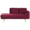 MIRAMAS - Chaise Longue - Rood - Rechterzijde - Fluweel 1 MIRAMAS - Chaise Longue - Rood - Rechterzijde - Fluweel -LeenBakker Winkel 1000143032