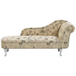 NIMES - Chaise Longue - Beige - Rechterzijde - Polyester