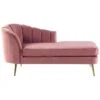 ALLIER - Chaise Longue - Roze - Linkerzijde - Fluweel -LeenBakker Winkel 1000143044