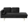 MIRAMAS - Chaise Longue - Zwart - Linkerzijde - Fluweel -LeenBakker Winkel 1000143047