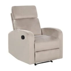 VERDAL - Relaxfauteuil Handmatig - Beige - Fluweel