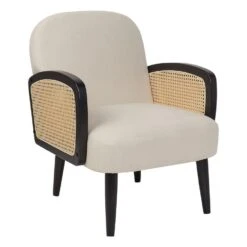 DVENBERG - Fauteuil - Lichtbeige/Zwart - Stof