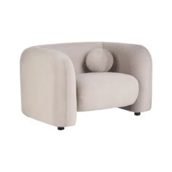 LEIREN - Fauteuil - Taupe - Polyester