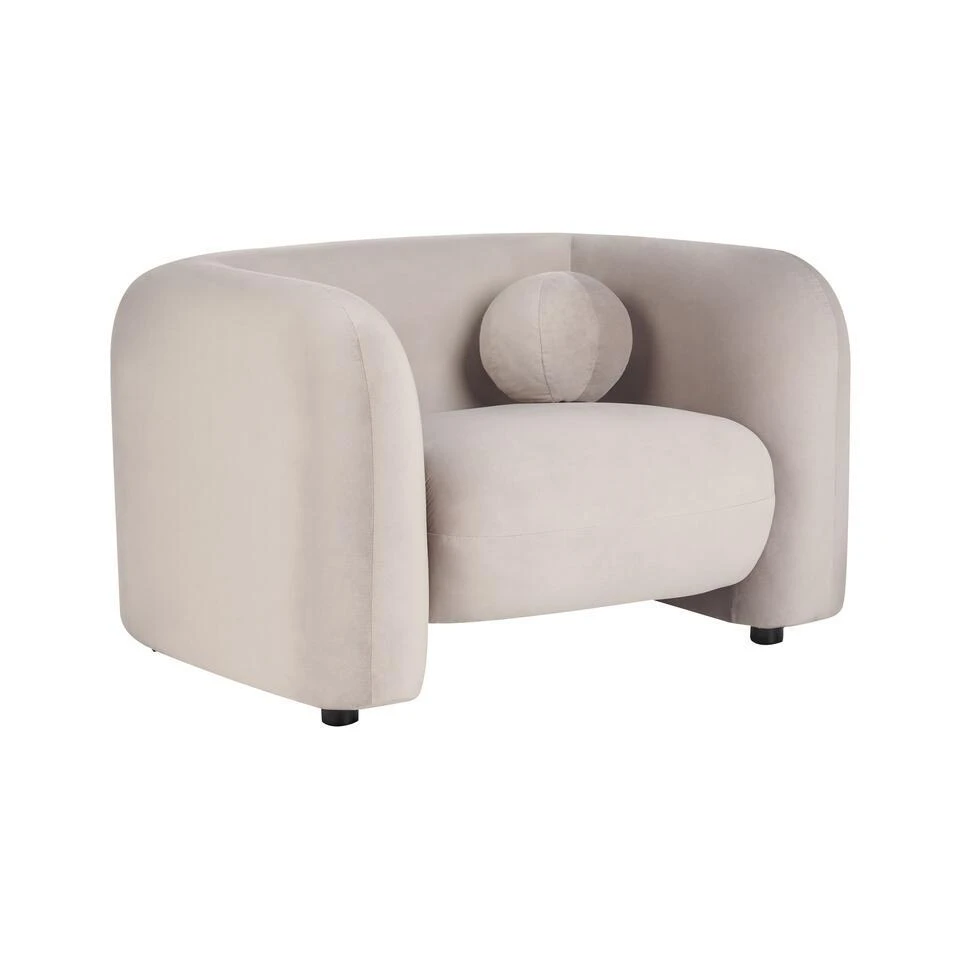 LEIREN - Fauteuil - Taupe - Polyester 3 LEIREN - Fauteuil - Taupe - Polyester
