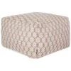 SHORAN - Buitenpoef - Beige/Wit - 50 X 50 X 30 Cm - Synthetisch -LeenBakker Winkel 1000144449