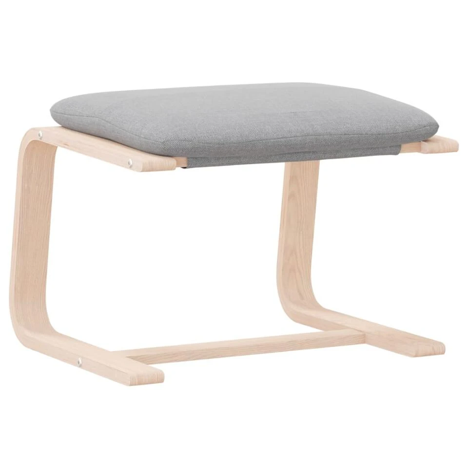 VidaXL - Voetenbank - Grijs - Stof 3 VidaXL - Voetenbank - Grijs - Stof