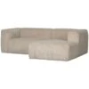 WOOOD Bean Chaise Longue Bank Rechts - Ribstof - Travertin -73x254x178