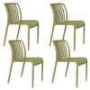 Housecraft Living Mante Tuinstoelen Kunststof Groen - Set Van 4 -LeenBakker Winkel 1000147883