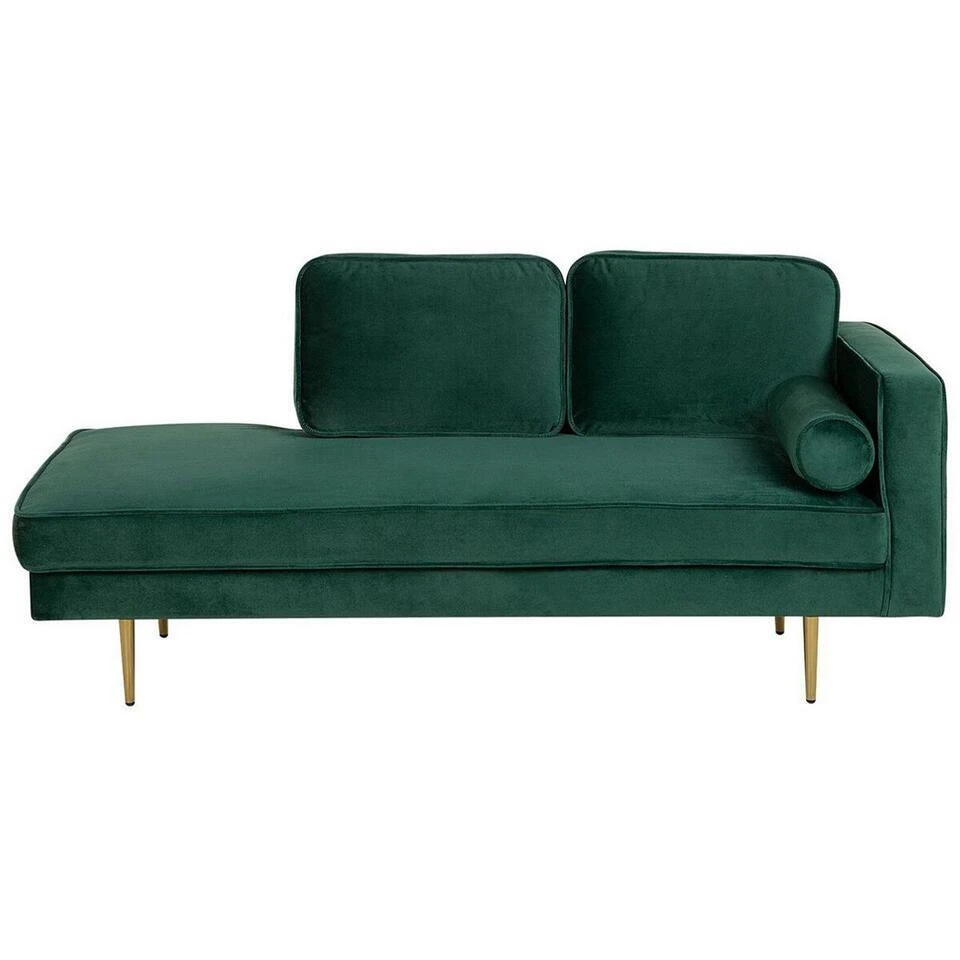 MIRAMAS - Chaise Longue - Smaragdgroen - Rechterzijde - Fluweel 3 MIRAMAS - Chaise Longue - Smaragdgroen - Rechterzijde - Fluweel
