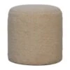 Bekleed Boucle Crème Ronde Poef -LeenBakker Winkel 1000156988
